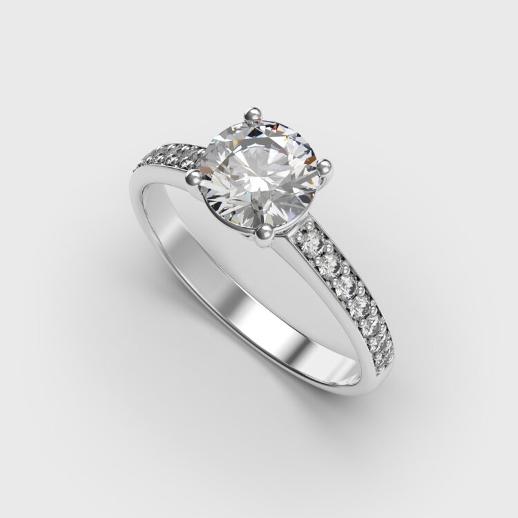 Каблучка у білому золоті, з діамантами 247971121