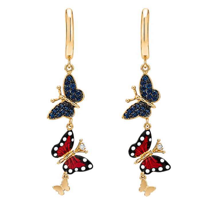 Сережки Monarch Butterflу з емаллю сапфірами та діамантами MBE000009-01