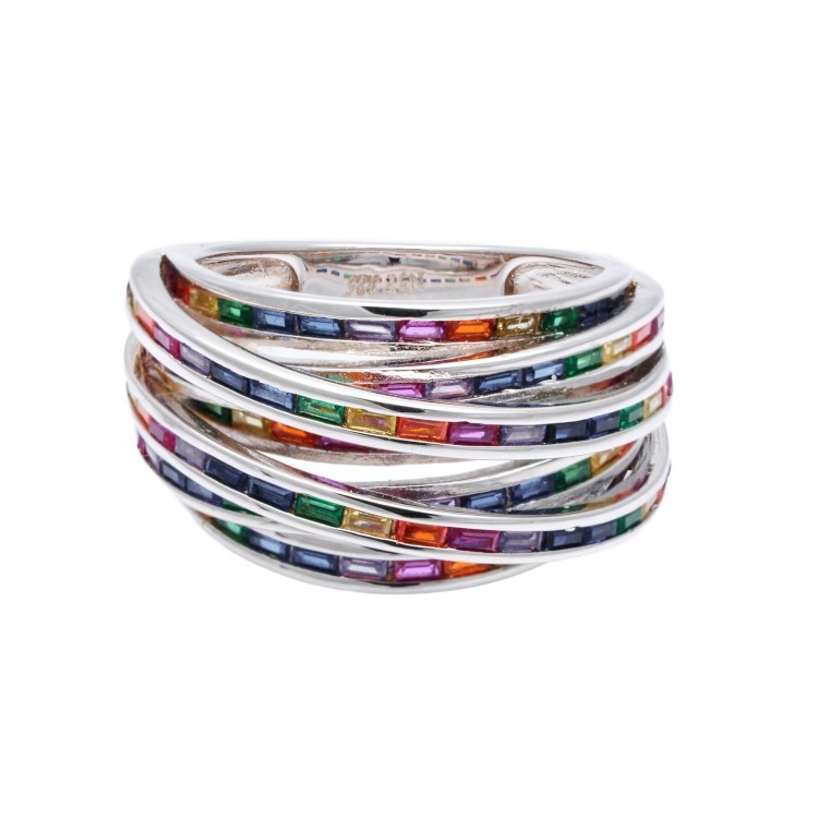 Каблучка Rainbow з фіанітами DM4132-7CR