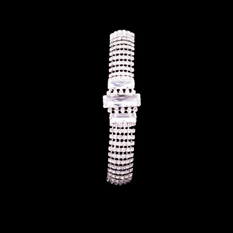 Женский браслет из стали с кристаллами бриллиантового цвета Jablonec