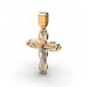 Крестик з комбінованого золота, з чорними діамантами 124292400