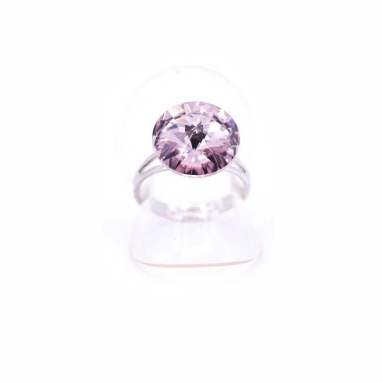 Жіноче кільце із сталі з кристалами ніжно-фіолетового кольору Jablonec