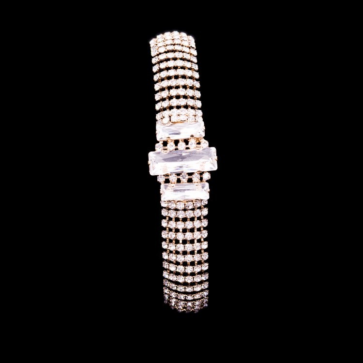 Женский браслет из стали с кристаллами бриллиантового цвета Jablonec