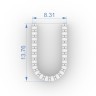 Колье с буквой U в белом золоте с бриллиантами 134051121