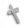 Крестик «Міні» з білого золота, з діамантами 12311121