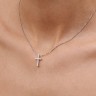 Крестик «Мини» из белого золота, с бриллиантами 12311121