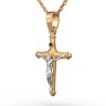 Крестик з комбінованого золота, з діамантом 11232421