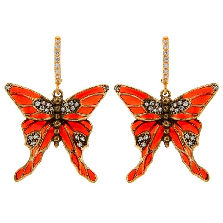 Сережки Misis з червоними метеликами
