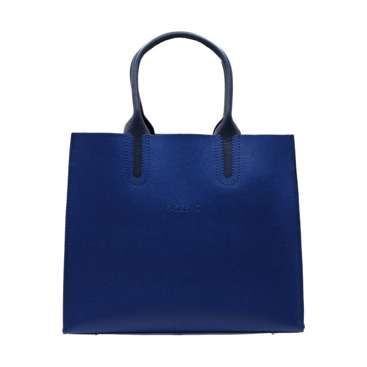 Жіноча сумка із натуральної гладкої шкіри синього кольору Facebag