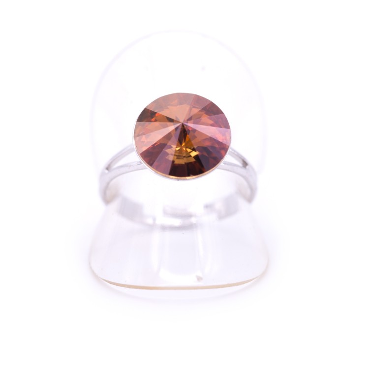 Женское кольцо из стали с кристаллами терракотового цвета  Jablonec