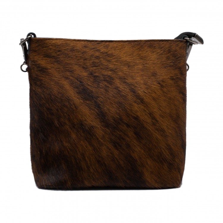 Женская сумка из натуральной кожи декорирована мехом Facebag
