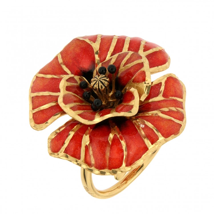 Кольцо Misis в форме крупного цветка с фианитами