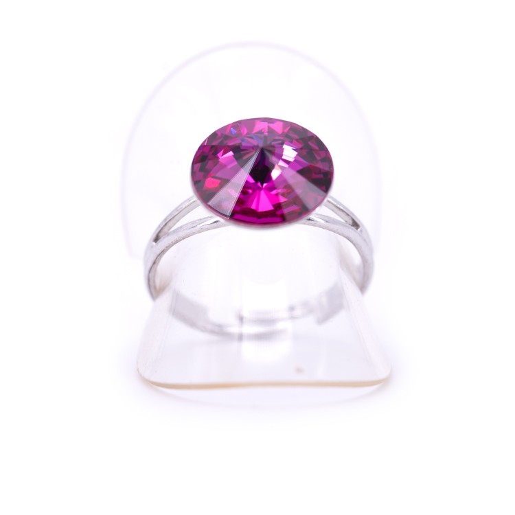 Жіноче кільце із сталі з кристалами фіолетового кольору Jablonec
