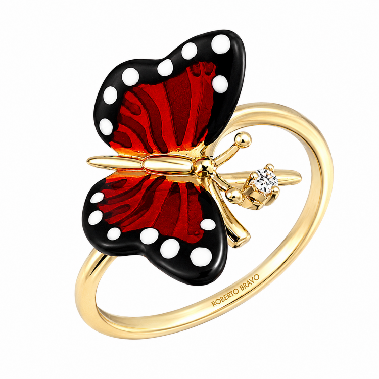 Каблучка Monarch Butterfly з емаллю та діамантом MBHR0032-00 Каблучка Monarch Butterfly з емаллю та діамантом MBHR0032-00