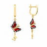 Сережки Monarch Butterfly з емаллю та діамантами MBXE0025-00