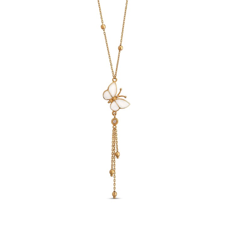 Кольє White Dreams з емаллю та діамантом WDN000004-00