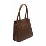 Жіноча Італійська сумка Ripani з натуральної шкіри коричневого кольору з накладною кишенею