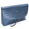 Женская Итальянская сумка Ripani с тиснением из натуральной кожи синего цвета