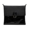 Женская сумка из натуральной гладкой кожи  черного цвета Facebag