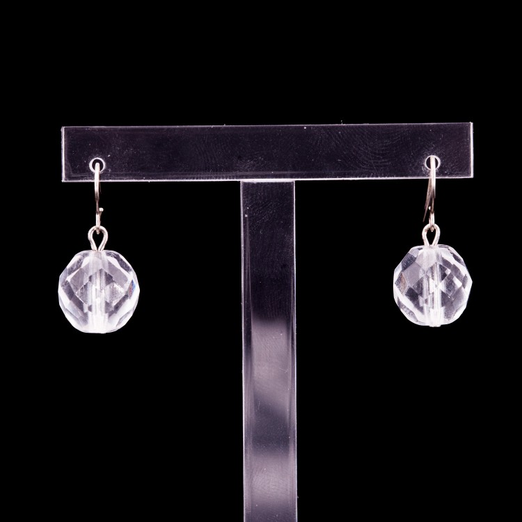 Жіночі сережки круглої форми із кристалами світлого кольору Jablonec