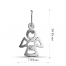 Підвіска «Ангел Міні» з білого золота з діамантом 16491121