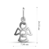 Підвіска «Ангел Міні» з білого золота з діамантом 16491121
