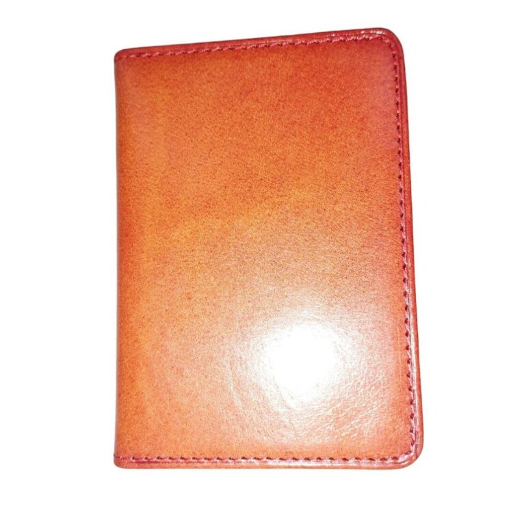 Визитница кожаная коричневого цвета
