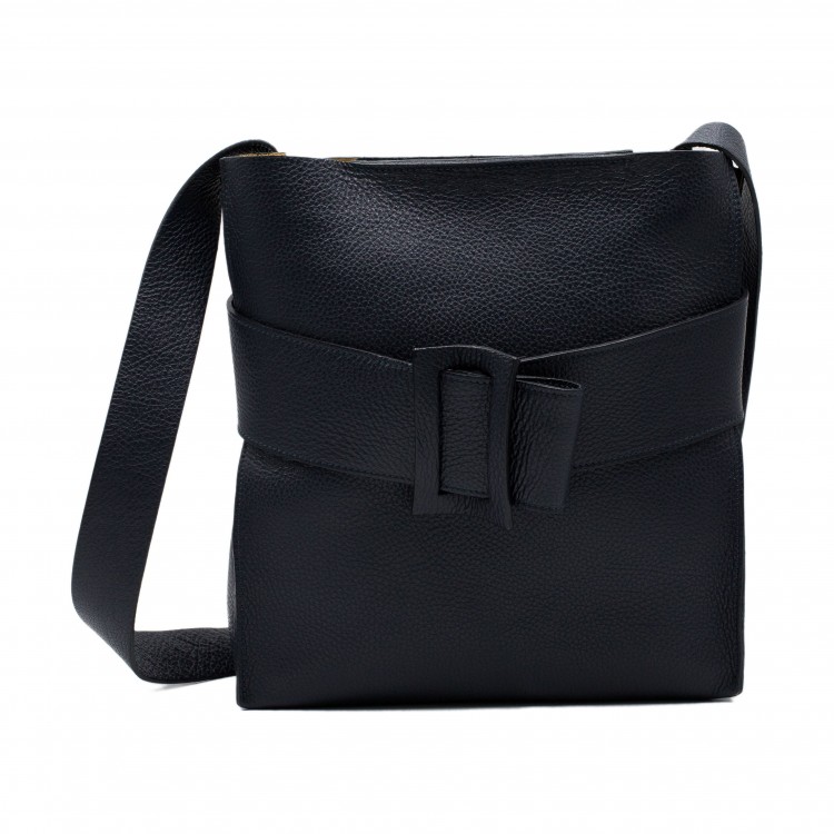 Жіноча сумка із натуральної шкіри з тисненням синього кольору Facebag