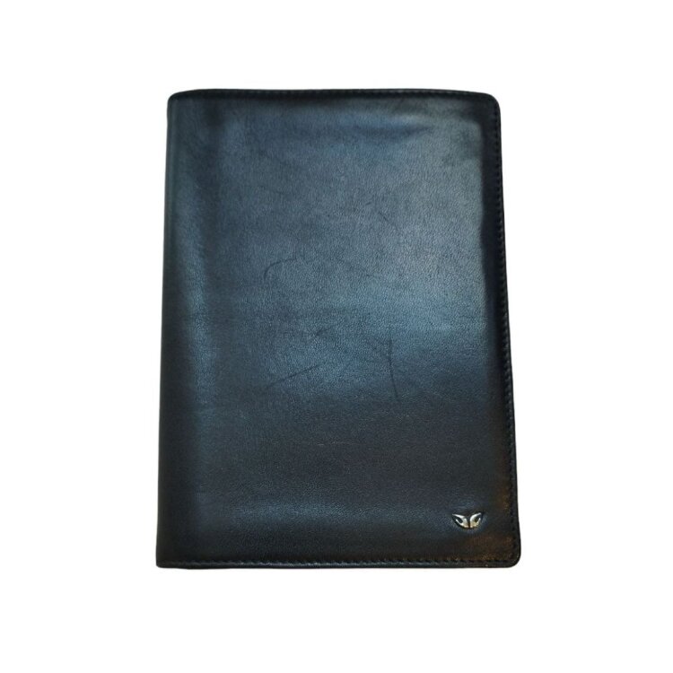 Кожаный чехол для документов черного цвета Tergan