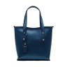 Жіноча сумка із натуральної гладкої шкіри темно-синього кольору Facebag